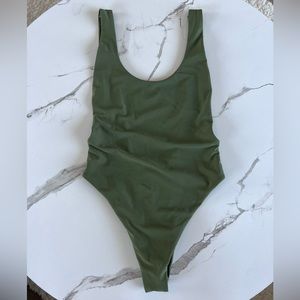 NWOT Aerie Swim One Piece Open Back Small Green